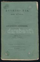 1839 az Egyházi tár 13. füzete, Pest, Beimel J., papírkötésben, érdekes írásokkal