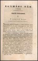 1839 az Egyházi tár 13. füzete, Pest, Beimel J., papírkötésben, érdekes írásokkal