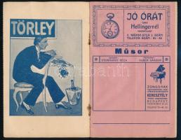 cca 1910 a Steinhardt-mulató reklámos, kitöltetlen műsorfüzete