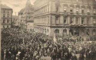 1915 Budapest V. Szent István tér, a Katolikus Népszövetség könyörgő körmenete. Kathólikus Charitás javára (EK)