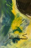 Maszelka János (1929-2003): Székely házaspár. Pasztell, papír, jelzett, üvegezett keretben, 41×58 cm