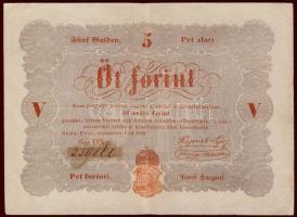 1848. 5Ft "Kossuth bankó" vörösbarna alaptípus T:II