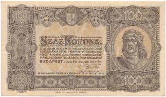 1923. 100K Magyar Pénzjegynyomda Rt. Budapest nyomdahely jelöléssel T:III szép papír