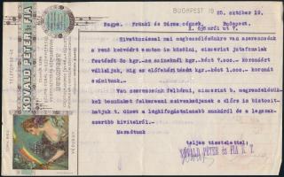 1925 Kovald Péter és Fia kelme- fonál- szőrmefestő vegytisztító és gőzmosógyár díszes fejléces levél, 14x23 cm
