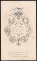 cca 1860 Tolnay Sándor (?-?) portréja, keményhátú fotó Angerer bécsi műterméből, hátulján feliratozv...