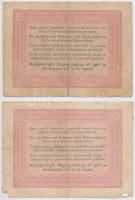 1848. 5Ft "Kossuth bankó" (2x) egyik vörösesbarna, másik barna nyomat T:III,III- sarokhián...