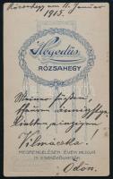 1915 Azonosítatlan őrnagy portréja, keményhátú fotó Hegedűs rózsahegyi műterméből, hátulján felirato...