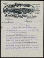 1928 Első Magyar Gazdasági Gépgyár Rt. díszes fejléces díszes fejléces számla, 29x22 cm