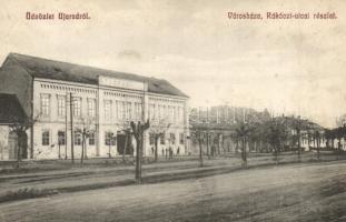 Arad, Újarad, Aradul Nou; Városháza, Rákóczi utca / town hall, street view (Rb)