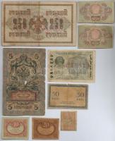 Orosz Birodalom / Szocialista Szövetségi Szovjet Köztársaság 1912-1919. 9db bankjegy, közte 1917. 25...