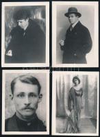 Szergej Jeszenyin (1895-1925) fotói, 12 db, családja, felesége, szobra, közte Isadora Duncan (1877-1...