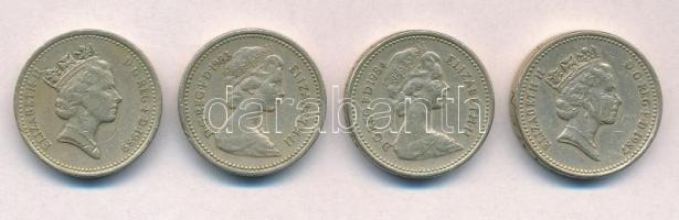 Nagy-Britannia 1983-1987. 1Ł (4xklf) T:2,2- Great Britain 1983-1987. 1 Pound (4xdiff) C:XF,VF
