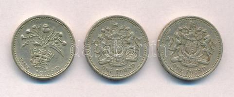 Nagy-Britannia 1983-1989. 1Ł (3xklf) T:2,2-
Great Britain 1983-1989. 1 Pound (3xdiff) C:XF,VF