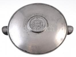 Venezuela 1954. 25c Ag + 1960. 25c Ag + 1B Ag mindhárom érme jelzett (0.925) ezüst hamutálcához rögz...