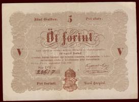 1848. 5Ft "Kossuth bankó" barna alaptípus T:II