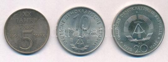 NDK 1969. 5M Ni-Br + 1972A 20M Cu-Ni "Schiller" + 1973A 10M Cu-Ni "10. Ifjúsági Játék...