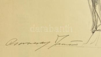 Barcsay jelzéssel: Anatómiai tanulmányok. Színes ceruza, papír, 48×50 cm