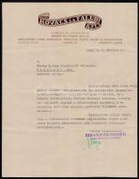1942 Kovács és Faludi Kft. filmgyár és laboratórium díszes fejléces levél, 27x21 cm