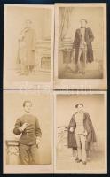 cca 1880 9 db különféle vizitkártya méretű katonai fotó bécsi, budai stb. műtermekből, 10,5×6,5 cm