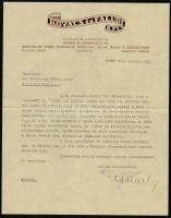 1941 Kovács és Faludi Kft. filmgyár és laboratórium díszes fejléces levél, 27x21 cm