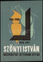 1960 Szőnyi István emlékkiállítás, Esztergomi Képtár - plakát, 38x27 cm