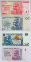 Zimbabwe 1997. 20$ + 2007. 1$ + 100$ + 2008. 100.000.000$ T:I-III- egyik ragasztott Zimbabwe 1997. 20 Dollars + 2007. 1 Dollar + 100 Dollars + 2008. 100.000.000 Dollars C:UNC-VG one sticked