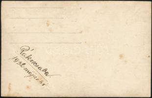 1932 Rákoscsaba, kútfúrás, fotólap, hátulján feliratozva, 14×9 cm