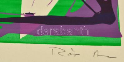 Rácz András (1926-2013): Őserdő szélén.  Szitanyomat(4/14), papír, jelzett, 41x13 cm