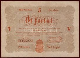 1848. 5Ft "Kossuth bankó" vörösbarna alaptípus T:II