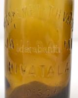 "Kecskeméti törvényhatósági város javadalmi hivatala" feliratú színes üveg, kopásokkal, m:...