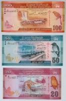 Srí Lanka 2010. 20R + 50R + 100R T:I--III Sri Lanka 2010. 20 Rupees + 50 Rupees + 100 Rupees C:AU-F