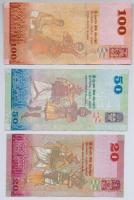 Srí Lanka 2010. 20R + 50R + 100R T:I--III
Sri Lanka 2010. 20 Rupees + 50 Rupees + 100 Rupees C:AU-F