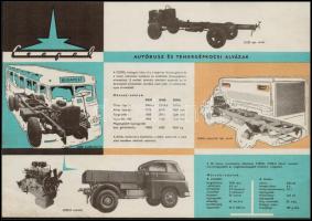 cca 1960 Csepel teherautók (D450 N1-11, D450 N-P) műszaki ismertető reklámlapja, 3 db szórólap, jó á...