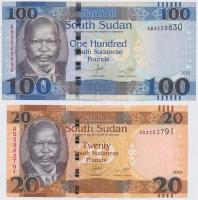 Dél-Szudán 2015. 20Ł + 100Ł T:II-III South Sudan 2015. 20 Pounds + 100 Pounds C:XF-F