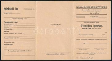 cca 1925 3 db fényképes cserkész igazolvány és egy levelezőlap / 3 scout id-s and one ps card.
