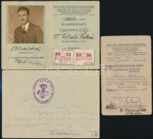 cca 1925 3 db fényképes cserkész igazolvány és egy levelezőlap / 3 scout id-s and one ps card