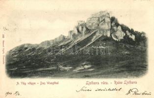 Zsolnalitva, Ljetava, Lietava; Vág-völgye, vár. Gansel Lipót 183. sz. / Das Waagthal. Ruine Ljethava / castle ruins, Povazie