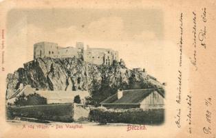 1899 Beckó, Beckov; Várrom a Vág-völgyében. Gansel Lipót 42. sz. / Das Waagthal / castle ruins, Povazie
