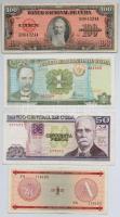 Kuba 1959. 100P + 1995. 1P + 2013. 50P + Deviza tanúsítvány ~1980-1990. 20P T:I--III- Cuba 1959. 100 Pesos + 1995. 1 peso + 2013. 50 Pesos + Exchange certificate ~1980-1990. 20 Pesos C:AU-VG