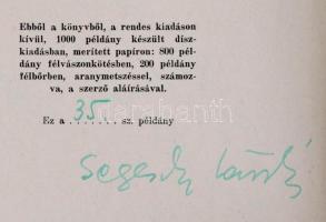 Segesdy László: Határkő. Kiválasztott - régi és új versek. Bp.,1943, Bíbor Könyvkiadó. Kiadói félvás...