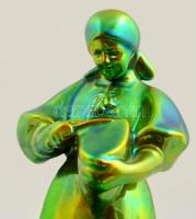 Zsolnay kenyérszelő anya, eozin mázas, jelzett (Sinkó András), m: 31 cm