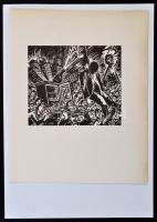 Frans Masereel (1889-1972): Kivégzés. Fametszet, papír, jelzett a fametszeten, 11×13 cm