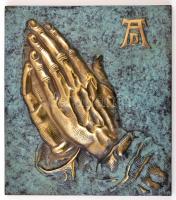 Jelzés nélkül: Albrecht Dürer imádkozó kéz, bronzírozott falikép, 15,5×13,5 cm