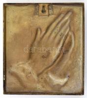 Jelzés nélkül: Albrecht Dürer imádkozó kéz, bronzírozott falikép, 15,5×13,5 cm