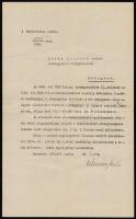 1934 Bp., Fizetésemelési értesítő, Almásy László (1869-1936) a képviselőház elnökének (1929-1935) aláírásával