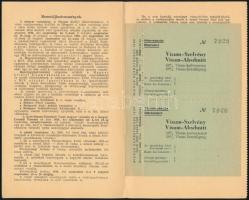 1938  Vásárigazolvány az 1938. évi bécsi őszi vásár meglátogatására, benne két használatlan 50%-os v...