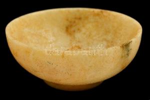 Kínai alabástrom ivócsésze, mintákkal, alján jelzéssel / Chinese alabaster bowl with patterns d: 11 cm