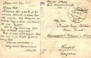 1916 Piski, Simeria; vasútállomás, vagonok / railway station, wagons. photo + K.u.K. Spitalszug No. ...