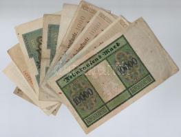 Német Birodalom / Weimari Köztársaság 1910-1923. 13db-os vegyes bankjegy tétel T:II,III,III-
German...