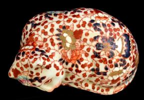 Kínai porcelán macska figura. Kézzel festett, jelzett, hibátlan. / Hand painted Chinese porcelain ca...